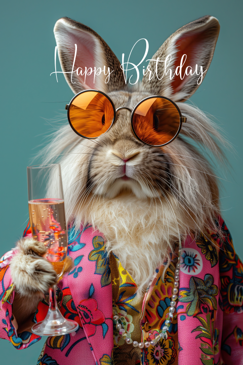 Verjaardagskaart Konijn Happy Birthday