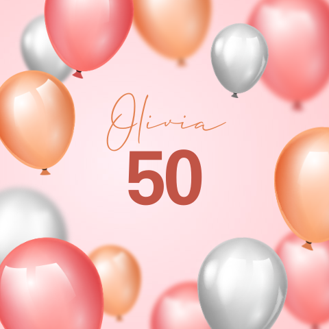 Uitnodiging 50 jaar verjaardag met ballonnen