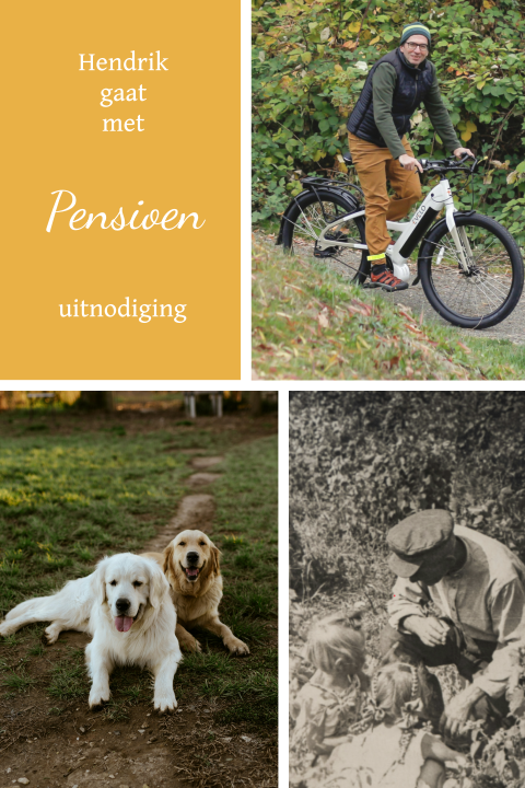 Fotocollage Uitnodiging Pensioen feest met meerdere foto's