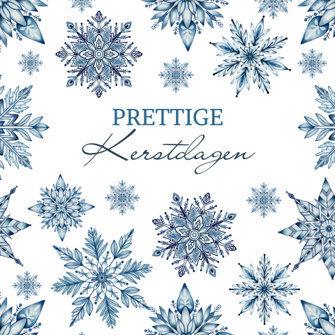 Kerstkaart met sneeuwkristallen