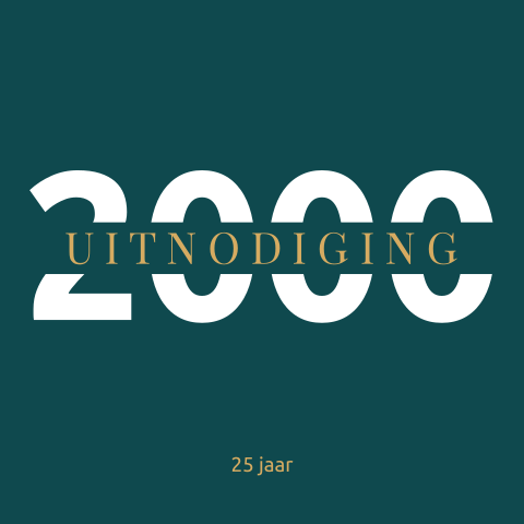 Stoere uitnodiging verjaardag 25 jaar 2000 geboren