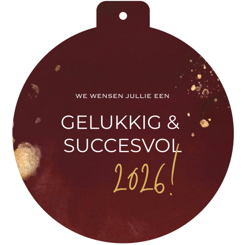 Zakelijke kerstkaart in de vorm van een kerstbal