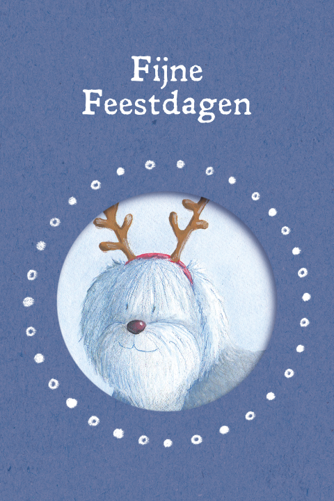 Kerstkaart portretje van hond