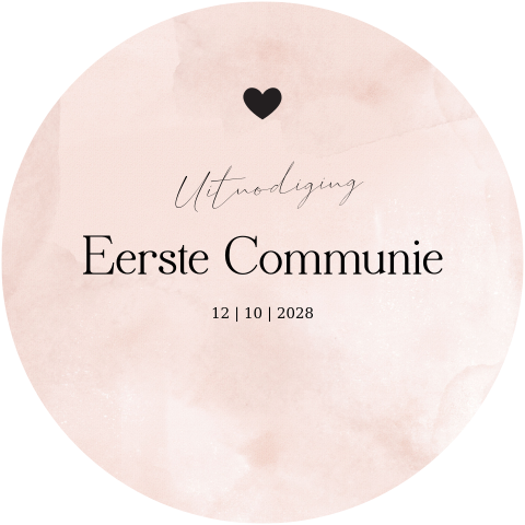 Uitnodiging eerst communie stans rond roze