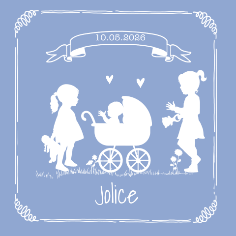 3e kindje geboortekaartje meisje in pastel paars