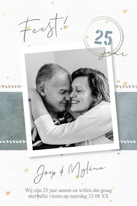 Super mooie uitnodiging voor 25 jarig huwelijk met foto
