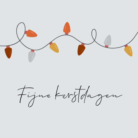 Kerstkaart minimalistisch met kerstlichtjes