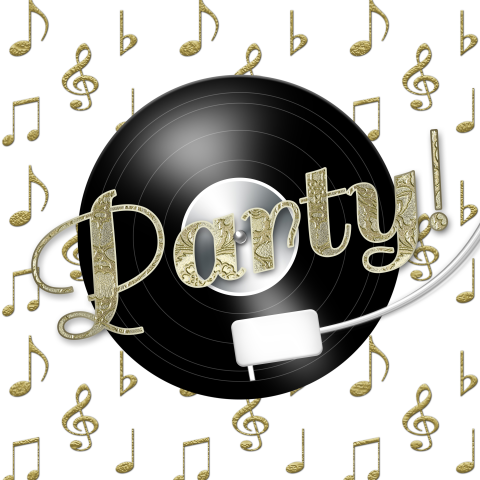 Feest uitnodiging party goud LP