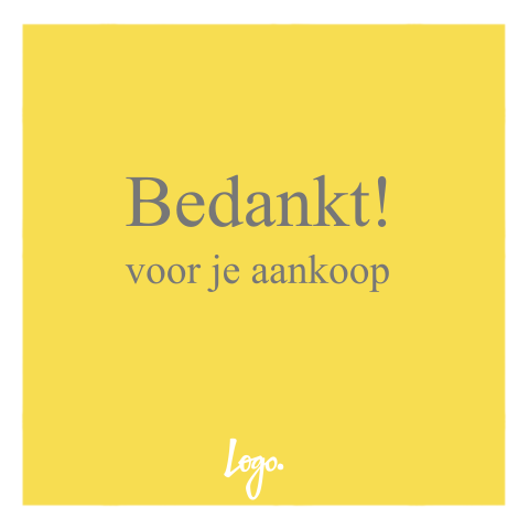 Bedankt voor je bestelling kaartje kleur