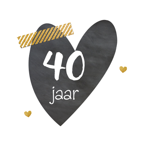 Leuke uitnodiging 40 jaar getrouwd met hart