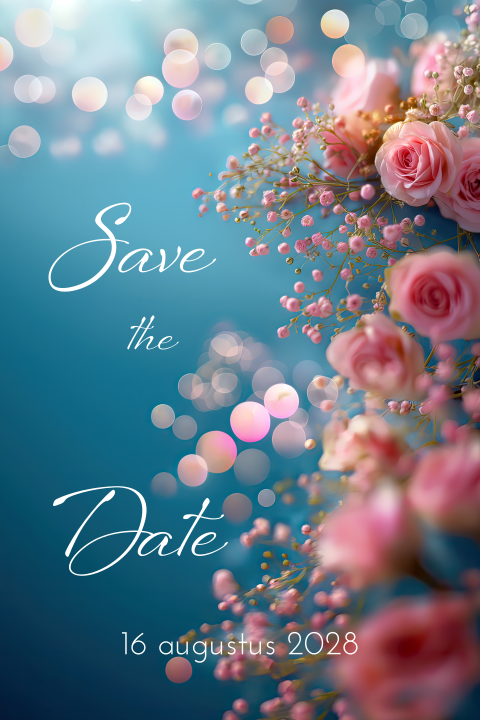 Save the Date rozen boeket