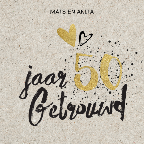 Leuke uitnodiging 50 jaar getrouwd op kraft