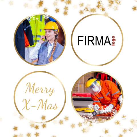 Zakelijke Kerstkaart Logo en 2 keer foto en sterren