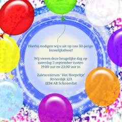 Uitnodigingskaart verjaardag feest 50 jaar 