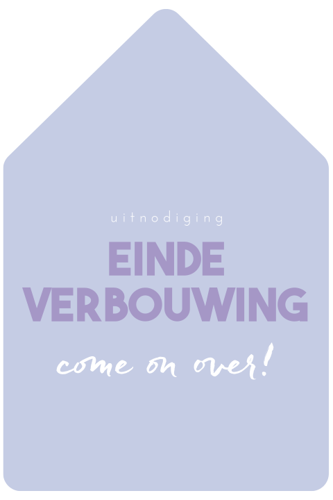 Uitnodiging housewarming in de vorm van een huis