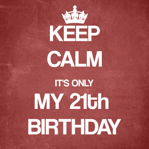 Keep Calm uitnodiging 21e verjaardag