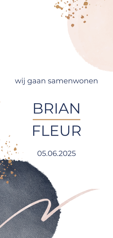 Samen wonen verhuiskaart met abstracte vormen