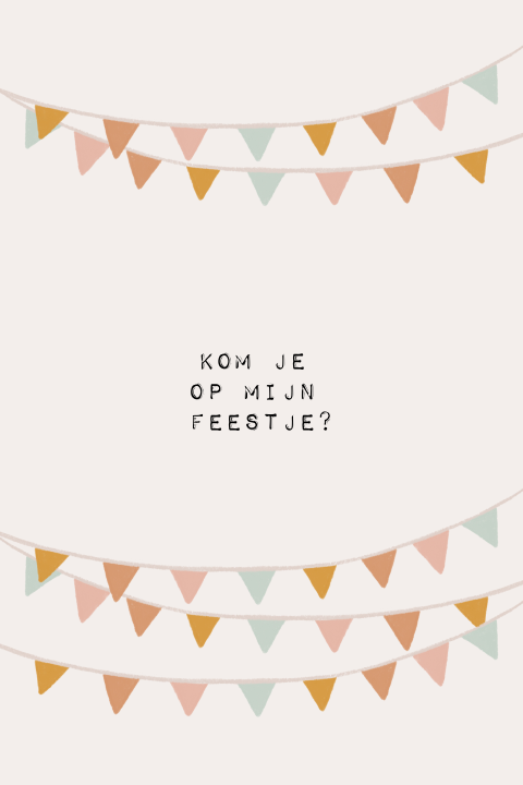 Uitnodiging met slingers voor een feestje