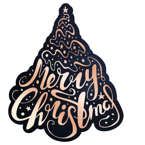 Hippe kerstkaart in de vorm van een kerstboom