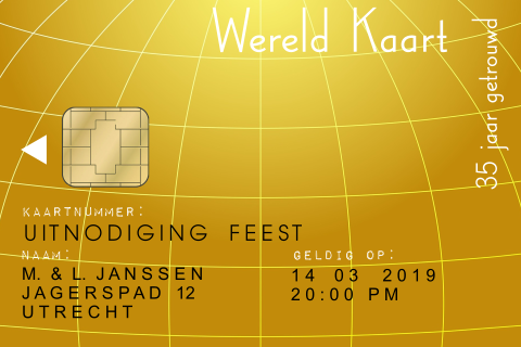 Grappige uitnodiging voor een feest in pinpas look