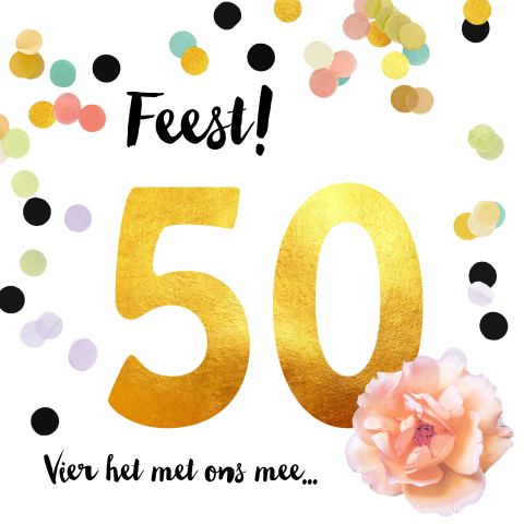 Verjaardagsfeest uitnodiging 50 jaar goud