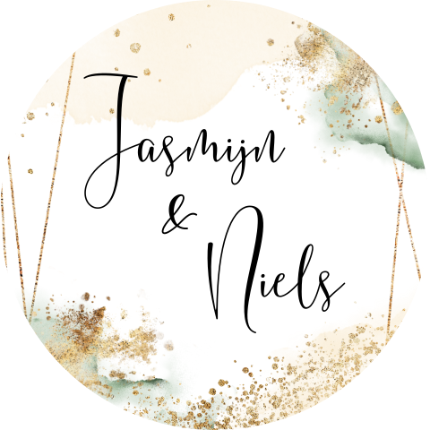 Sluitzegel met pastel groen en goudkleur