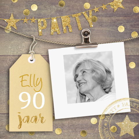 Uitnodiging verjaardag 90 jaar vrouw