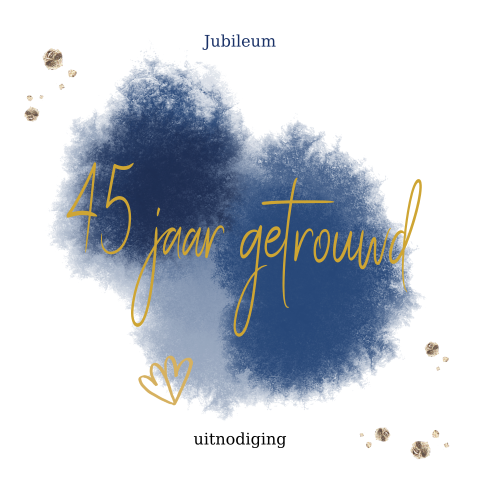 Jubileum uitnodiging 45 jaar getrouwd met aquarel