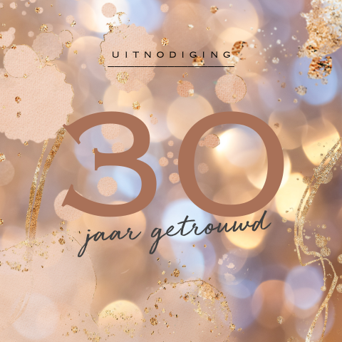 Feestelijke uitnodiging 30 jarig jubileum goud look