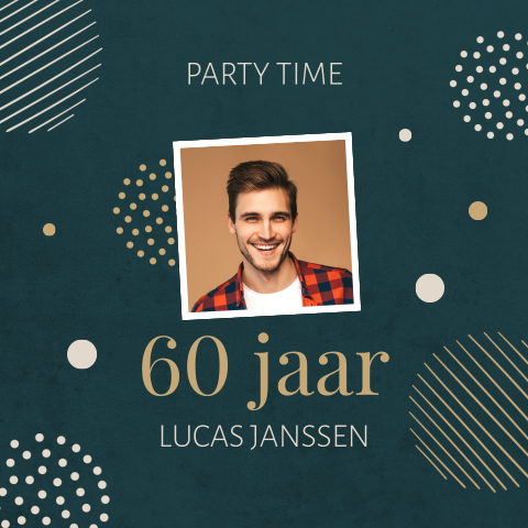 Uitnodiging 60ste verjaardag man met bollen