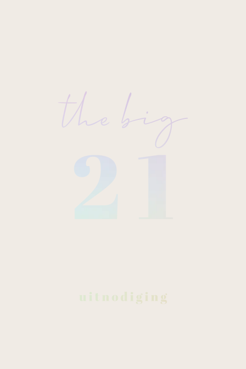 Moderne uitnodiging verjaardag big 21