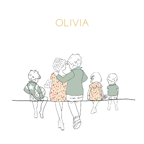 Geboortekaartje 4e kindje meisje met broers en zussen