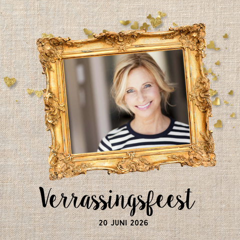 Uitnodiging surprise party met confetti