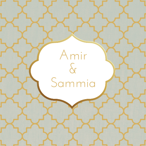 Marokkaanse trouwkaart met quatrefoil patroon