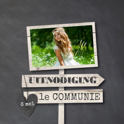 Hippe uitnodiging voor communie