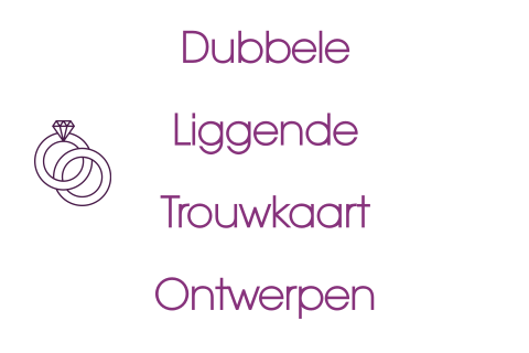 Liggende dubbele trouwkaart ontwerpen