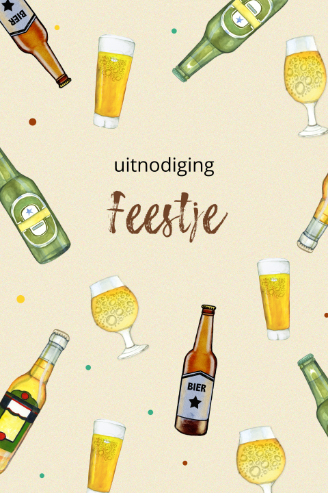 Uitnodiging pensioen borrel of surprise party met bierglazen