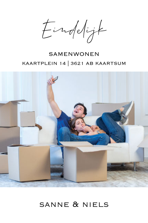 Foto verhuisbericht wij gaan samenwonen