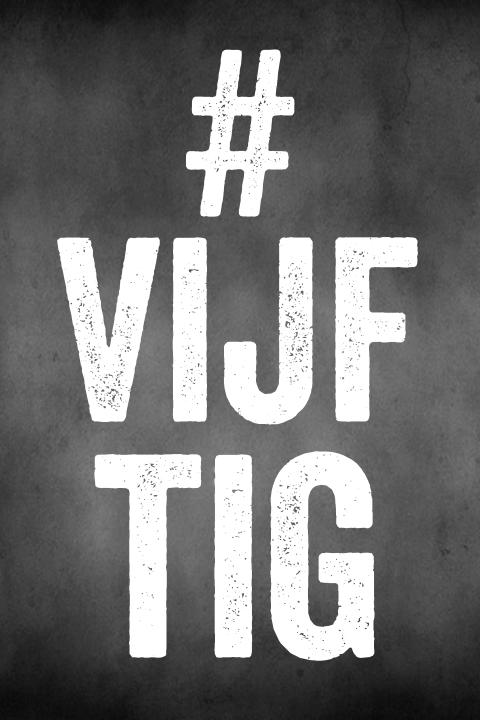 50 ste verjaardag stoer zwart wit krijtbord