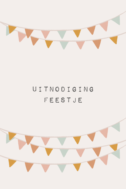 Uitnodiging met slingers voor een feestje