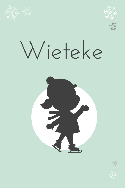 Geboortekaartje silhouet schaatsen meisje