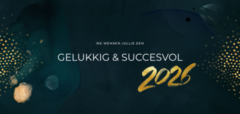 Zakelijk kerstkaart goudlook groen blauw