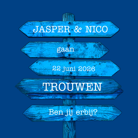 Trouwkaart voor 2 mannen homo huwelijk