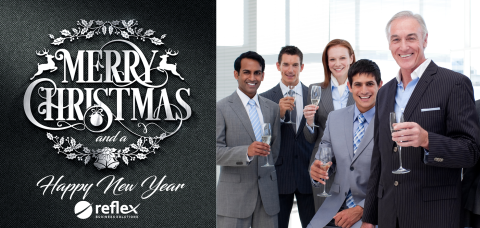 Zakelijke kerstkaart met foto lang formaat zilveren tekst