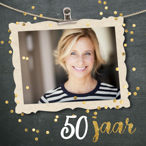 Uitnodiging verjaardag 50 jaar met confetti