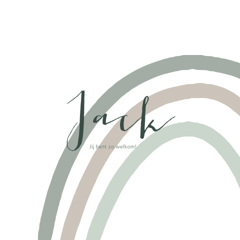 Geboortekaartje jongen trendy regenboog