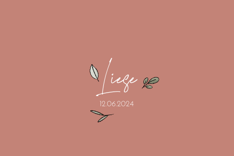 Roze geboortekaartje meisje blaadjes