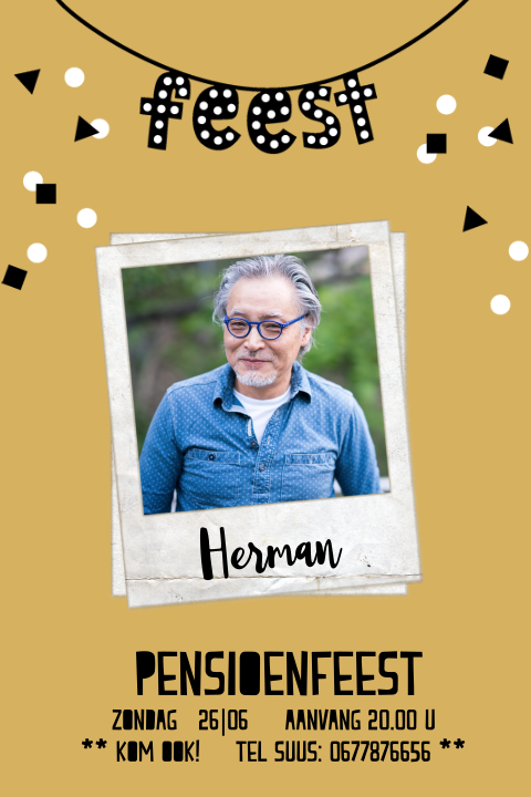 Uitnodiging voor een pensioenfeest