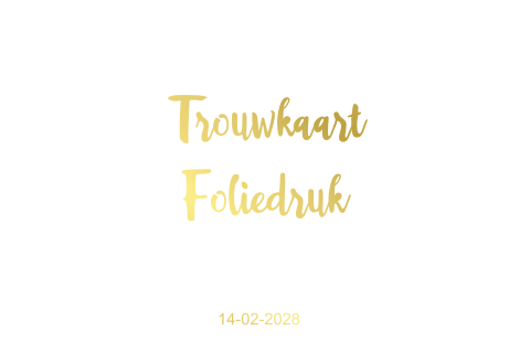 Foliedruk trouwkaart met vouw links
