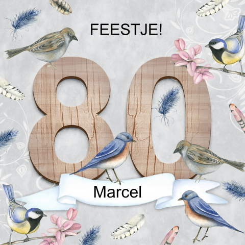 Verjaardagfeestje tachtig jaar uitnodiging man